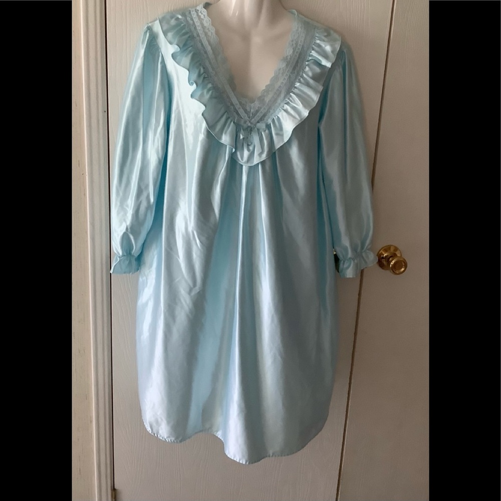 STARDUST Vintage satin babydoll nightgown M lace🌷feminine sexy soft pret
